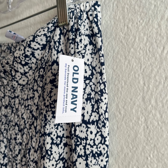 NWT Small Old Navy  Floral Midi Skirt - Navy Blue and White - Picture 5 of 6